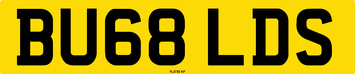 BU68 LDS Number Plate