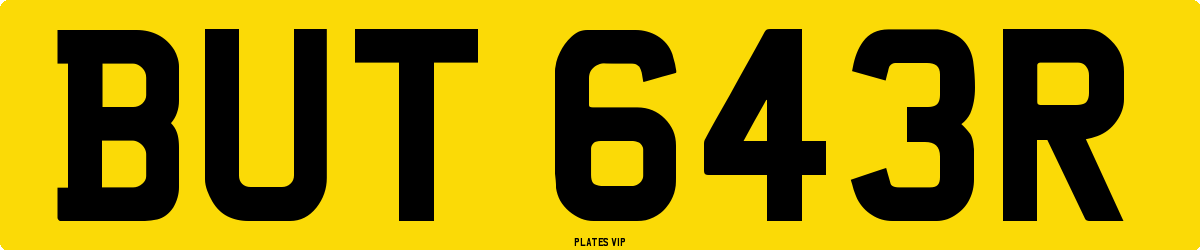 BUT 643R Number Plate
