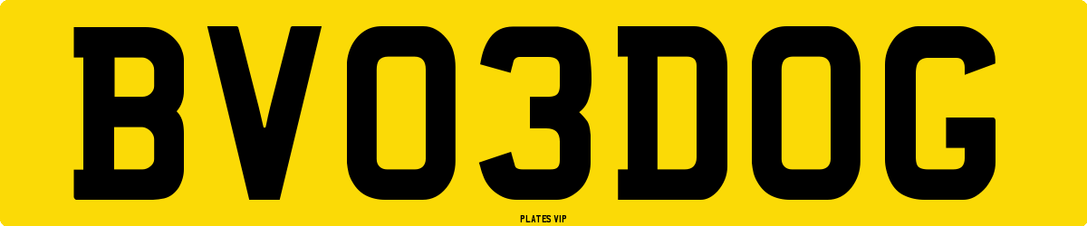 BV 03 DOG Number Plate