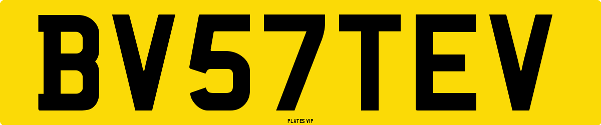 BV 57 TEV Number Plate