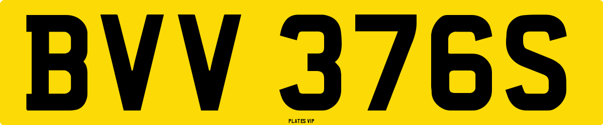 BVV 376S Number Plate