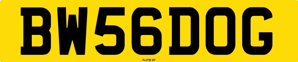 BW 56 DOG Number Plate