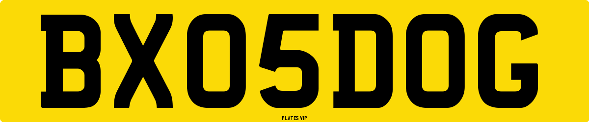 BX 05 DOG Number Plate