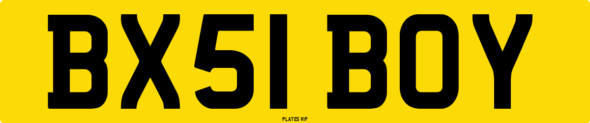 BX51 BOY Number Plate
