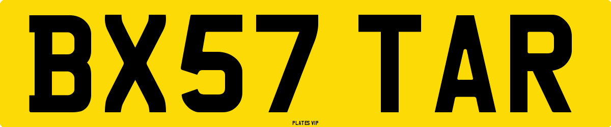 BX57 TAR Number Plate