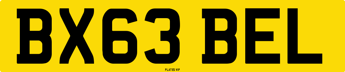 BX63 BEL Number Plate