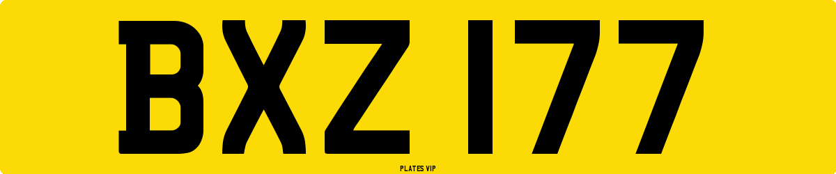 BXZ 177 Number Plate