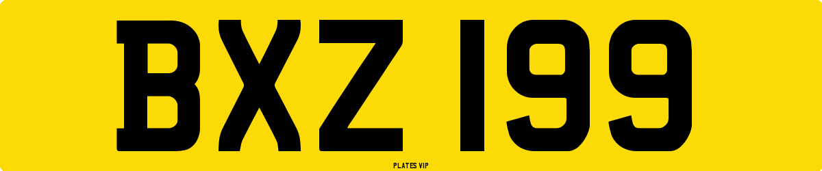 BXZ 199 Number Plate