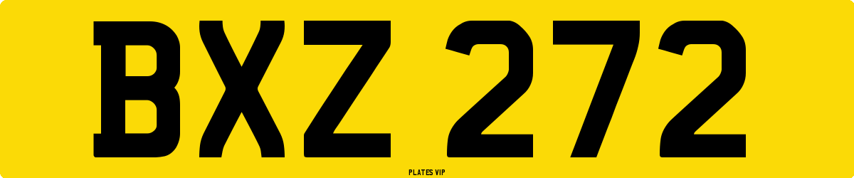 BXZ 272 Number Plate