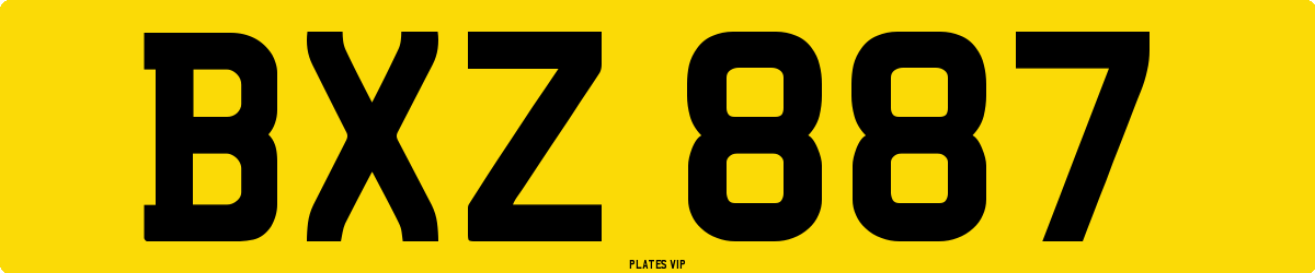 BXZ 887 Number Plate