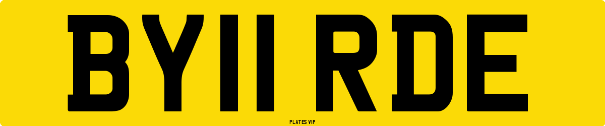 BY11 RDE Number Plate