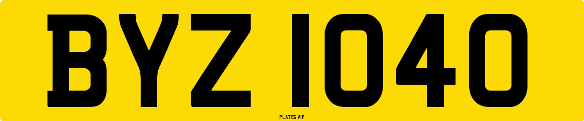 BYZ 1040 Number Plate