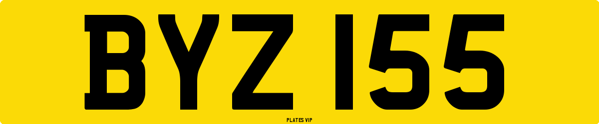 BYZ 155 Number Plate