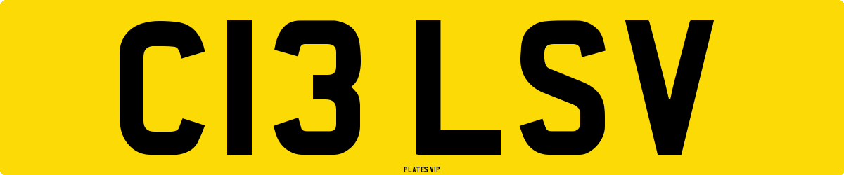 C13 LSV Number Plate