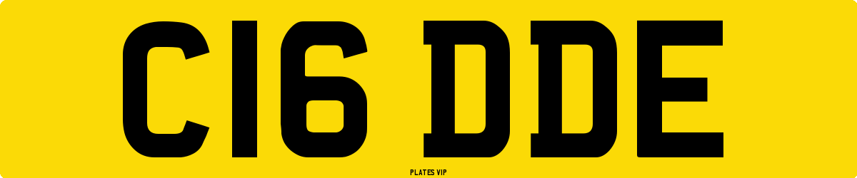 C16 DDE Number Plate
