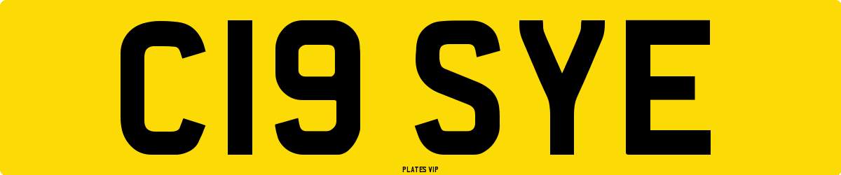 C19 SYE Number Plate