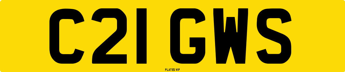 C21 GWS Number Plate