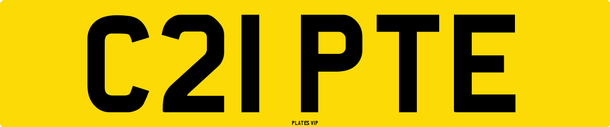 C21 PTE Number Plate