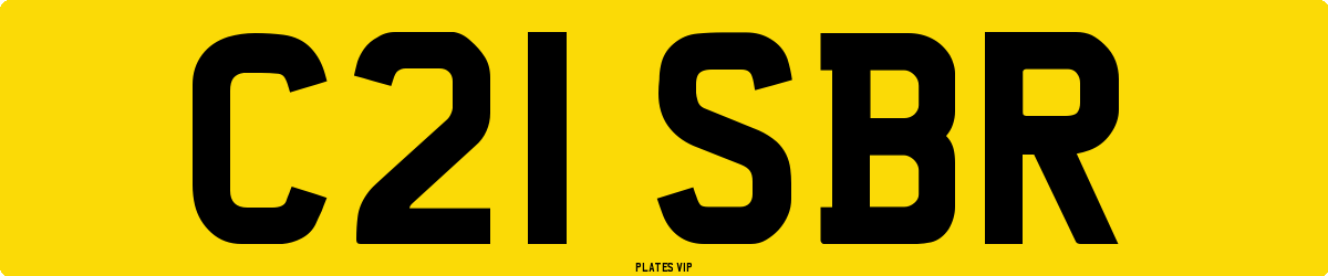 C21 SBR Number Plate