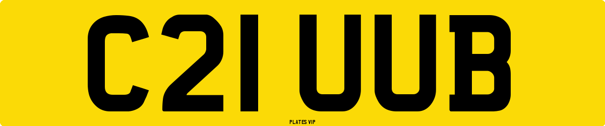 C21 UUB Number Plate