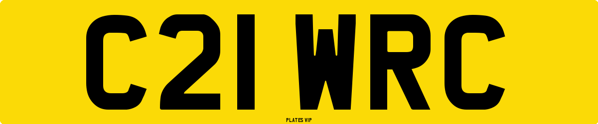 C21 WRC Number Plate