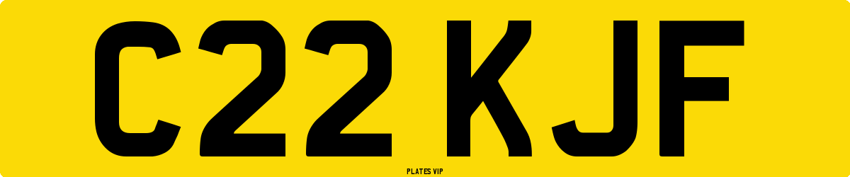 C22 KJF Number Plate