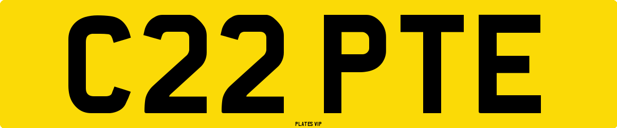 C22 PTE Number Plate