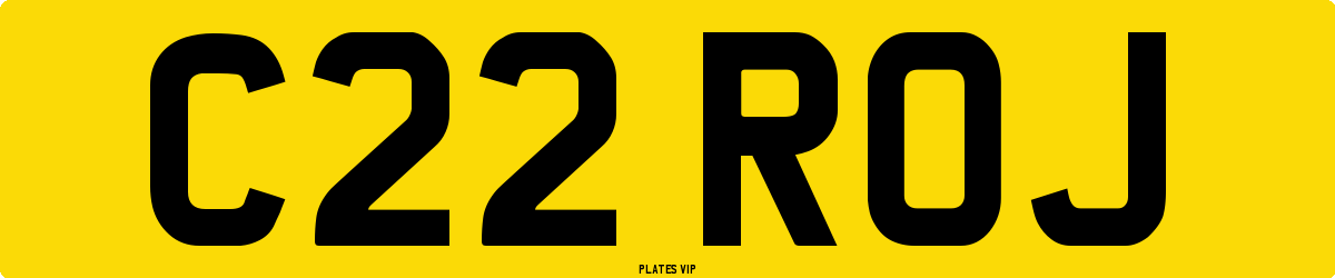 C22 ROJ Number Plate