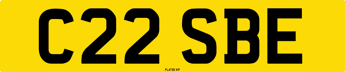 C22 SBE Number Plate