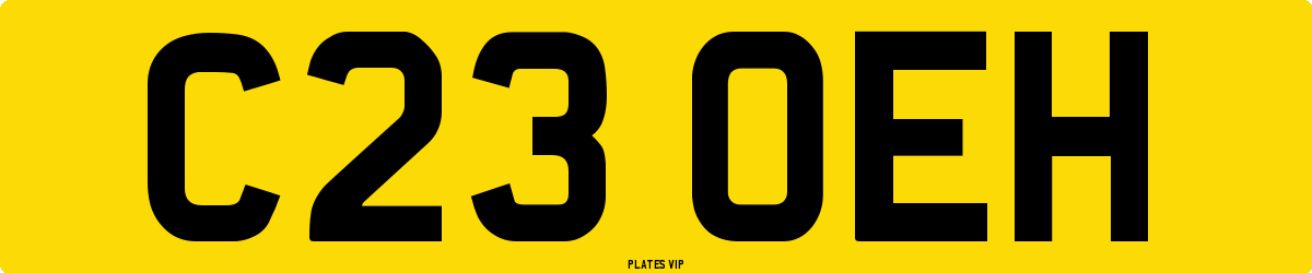 C23 OEH Number Plate