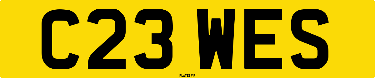 C23 WES Number Plate
