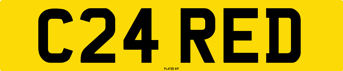 C24 RED Number Plate