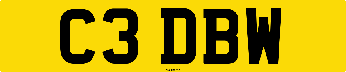 C3 DBW Number Plate
