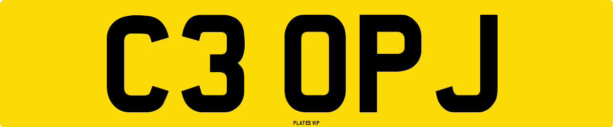 C3 OPJ Number Plate