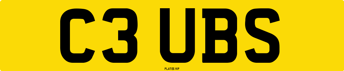 C3 UBS Number Plate