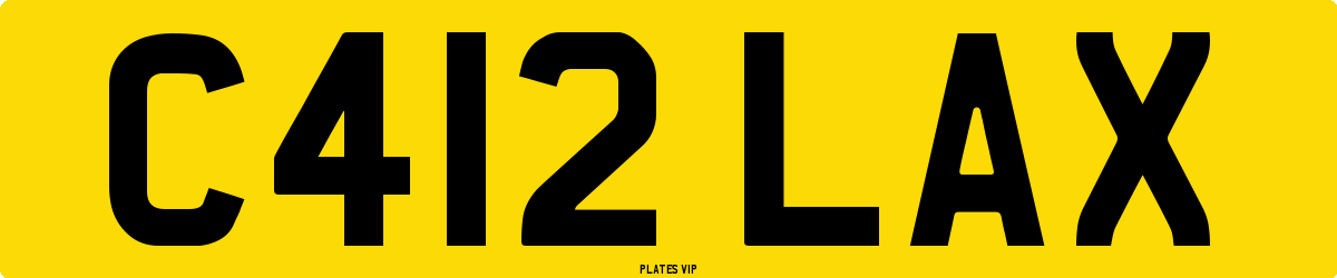 C412 LAX Number Plate