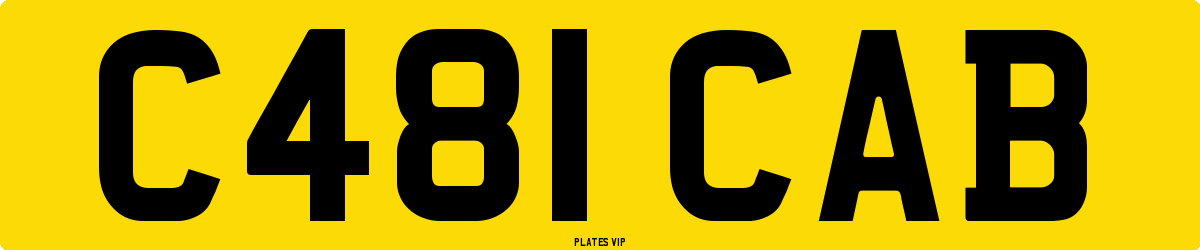 C481 CAB Number Plate