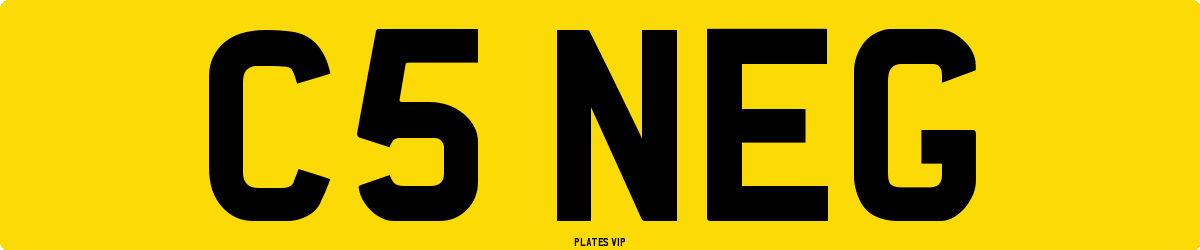 C5 NEG Number Plate