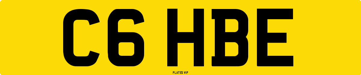 C6 HBE Number Plate