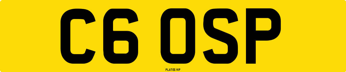 C6 OSP Number Plate