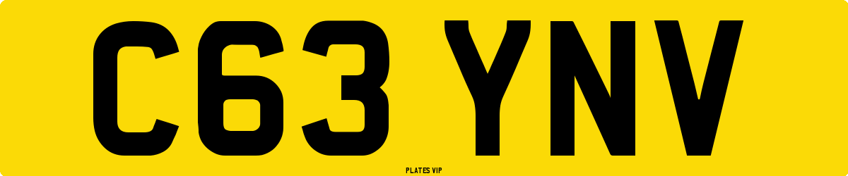 C63 YNV Number Plate