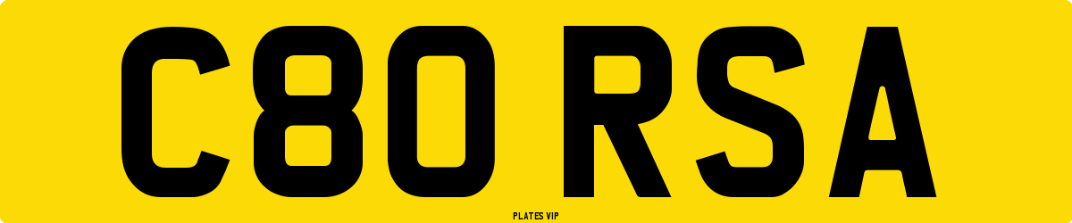 C80 RSA Number Plate