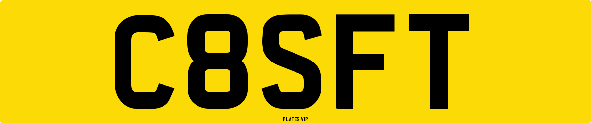 C8SFT Number Plate