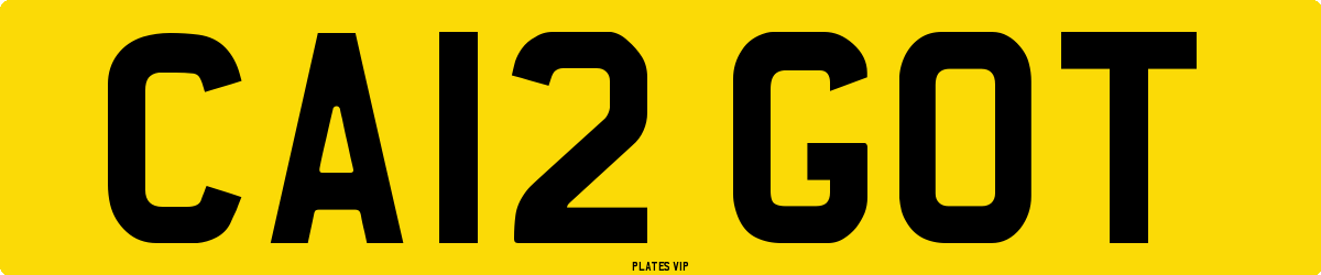 CA12 GOT Number Plate