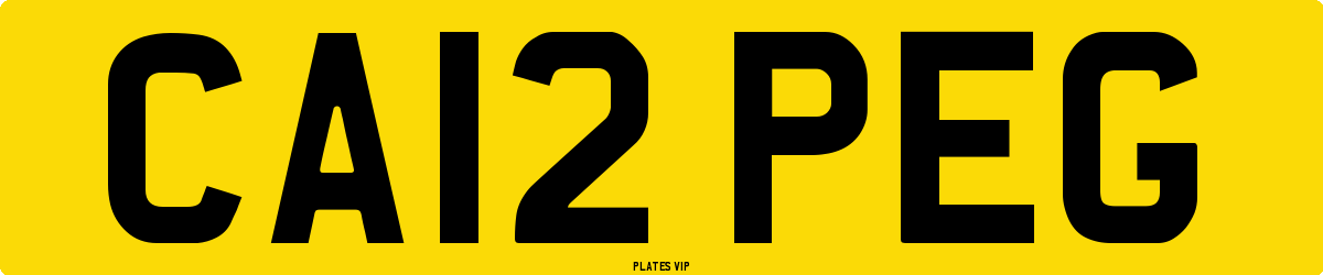 CA12 PEG Number Plate