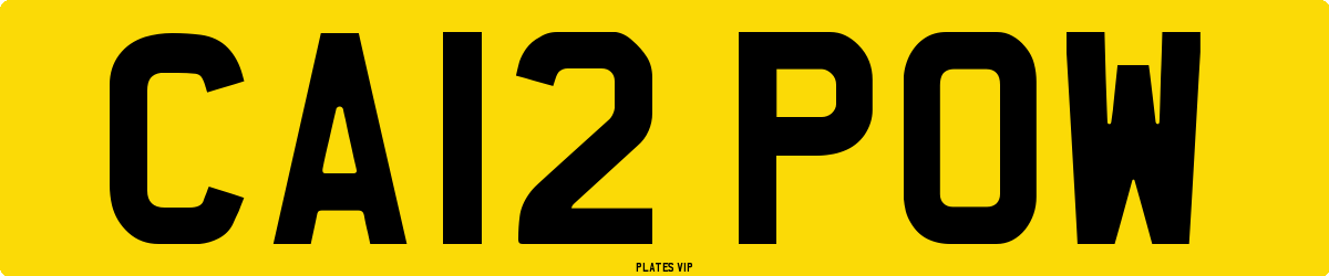 CA12 POW Number Plate