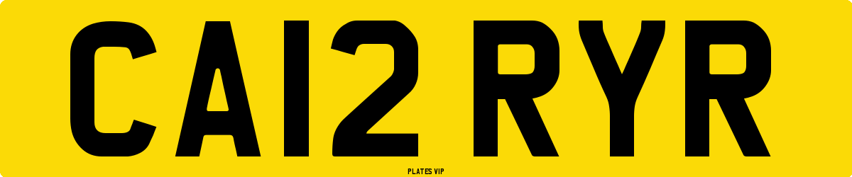 CA12 RYR Number Plate