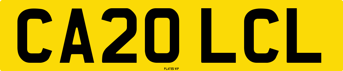 CA20 LCL Number Plate