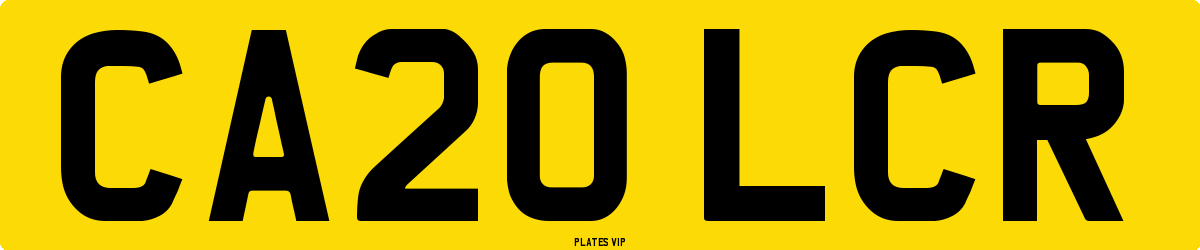 CA20 LCR Number Plate
