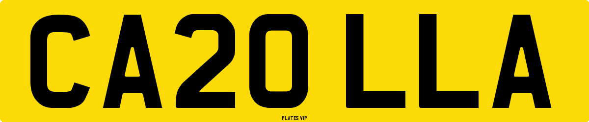 CA20 LLA Number Plate